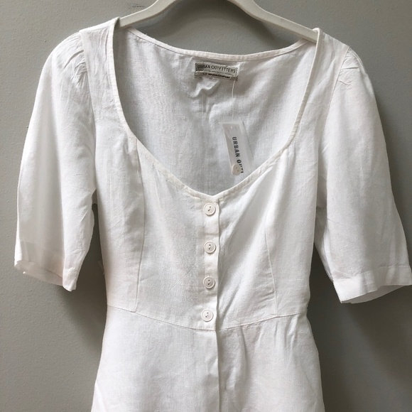 Urban Outfitters Tops - White Linen Button Peasant Blouse